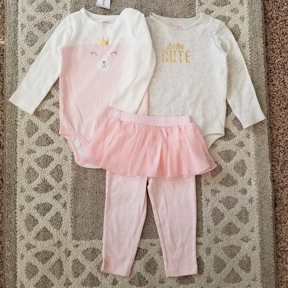 Carter's 3-Piece Outfit Tutu Cute 18 Months